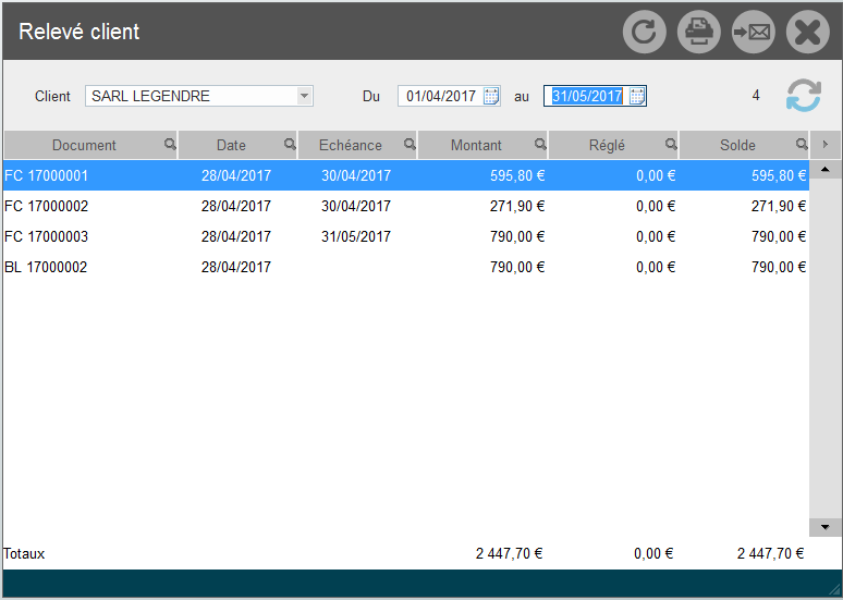 Relance client et relevés de compte